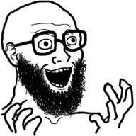 ai_generated beard ear glasses hand open_mouth variant:excited_soyjak // 1024x1024 // 37.1KB