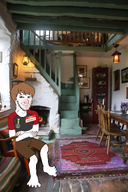 bigsneedson_(faggot) comfy home ireland irl lantern meta:op_is_a_faggot_who_takes_it_up_the_ass name_tag no_glasses sitting sitting_down sneedson subvariant:soyak_(smug) variant:soyak // 1000x1500 // 2.5MB