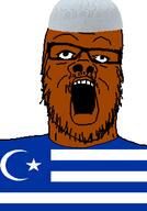 beard brown_skin flag:greece flag:islamic_greece glasses greece islam muslims mustache open_mouth soul_breaker_(user) soyjak stubble taqiyah variant:a24_slowburn_soyjak // 454x652 // 48.6KB