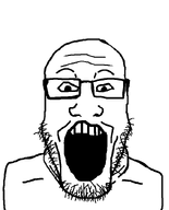 bald glasses open_mouth soyjak stubble transparent_background variant:markiplier_soyjak white_skin // 680x845 // 18.9KB
