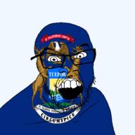 angry animal bird deer eagle flag flag:michigan glasses hair latin_text looking_at_you michigan mustache open_mouth river soyjak state stubble teeth text transparent_background united_states variant:feraljak water // 1500x1500 // 474.7KB