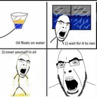 angry glasses oil open_mouth rage_comic soy_edit soyjak stubble teeth text trollface variant:cobson // 720x720 // 275.2KB