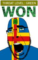 ahegao country emerald finland flag flag:Åland gem glasses green green_eyes hair looking_up open_mouth schlog_color_event soyjak soyjak_blog stubble teeth text threat_level_green variant:cobson won Åland // 721x1115 // 140.9KB