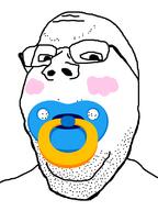 baby blush glasses pacifier shaved soyjak stubble variant:gapejak // 600x800 // 84.3KB