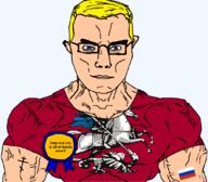 animal arm award blue_eyes buff christianity city closed_mouth clothes dragon eastern_orthodox eyes_like_the_o-o-cean flag flag:moscow flag:russia glasses hair horse moscow orthodox_cross russia saint_george saint_george_and_the_dragon soyjak spear subvariant:chudjak_front subvariant:muscular_chud text transparent transparent_background tshirt variant:chudjak vein yellow_hair // 1059x929 // 224.3KB