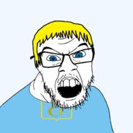 blue_eyes christianity clothes country cross flag flag:sumy_oblast glasses hair mustache oblast open_mouth plant soyjak stubble sumy_oblast teeth transparent transparent_background ukraine variant:feraljak wheat yellow_hair // 1500x1500 // 64.3KB