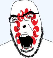 angry flag flag:saitama_todofuken glasses hair japan looking_to_the_left open_mouth saitama_todofuken soyjak stubble teeth thick_eyebrows todofuken transparent_background variant:cobson // 721x789 // 43.7KB