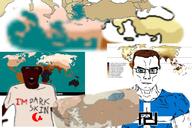 2soyjaks arm aryan black_skin brown_hair buff chud closed_mouth clothes ear glasses greece hair map more nigger open_mouth smile soyjak stubble subvariant:muscular_chud text turkiye variant:chudjak variant:shirtjak // 1024x682 // 352.3KB