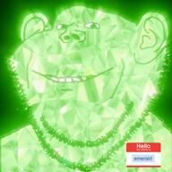 emerald emerald_(namefag) gem_skin glistening green_skin hello_my_name_is_(sticker) looking_at_you meta:namefags shiny variant:impish_soyak_ears // 756x756 // 656.7KB