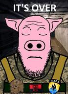 azov_battalion closed_mouth clothes ear its_over nazism pig pink_skin russo_ukrainian_war soyjak stubble text ukraine variant:markiplier_soyjak // 578x800 // 115.0KB