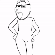 animated fukkireta glasses selfish_little_fuck smile smirk smug smug_little_fuck soyjak stubble variant:smugjak // 600x600 // 918.4KB