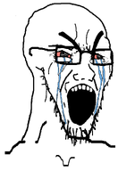 1soyjaks angry bald beard bloodshot_eyes crying fusion glasses mouth_open open_mouth seething selfish_little_fuck series:fusionjaks stretched_mouth stubble teeth thick_eyebrows variant:cryboy_soyjak variant:soyak white_background // 785x1000 // 23.0KB