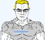 aryan blue_eyes fucksloptran_(namefag) subvariant:muscular_chud variant:chudjak yellow_hair // 1059x929 // 28.4KB