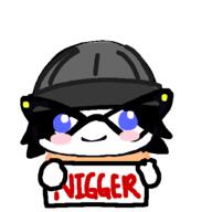 aryan blue_eyes chibi cute eyes glasses happy holding_object holding_sign nigger smile stylized variant:soytan // 480x480 // 18.9KB