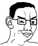 closed_mouth ear glasses hair smile smug soyjak template variant:chudjak // 645x770 // 18.9KB