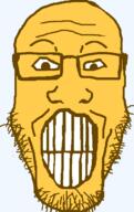 angry emoticon glasses gritting_teeth series:soymoji soyjak stubble variant:markiplier_soyjak yellow yellow_skin // 406x645 // 11.6KB