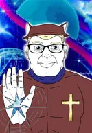 agartha ashtar_sheran blond blue_eyes christian_cross christianity clothes gem hand hat jimbo_(namefag) jimbo_(user) jimbo_looks_like_this meta:namefags muscular_male niko_(oneshot) oneshot oppositefag scarf space subvariant:brandaryan trend:aryan variant:brandon // 850x1219 // 459.7KB