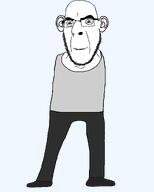 a10_eyes black_pants black_shoes blue_eyes ear full_body grey_shirt shoe subvariant:blobson subvariant:cobson_slim subvariant:leanson variant:cobson white_skin // 1625x2028 // 41.2KB