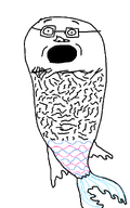 andrew_visser bald fins fish gartic_phone gills glasses mermaid open_mouth stubble variant:unknown white_background // 758x1208 // 109.7KB