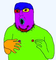 glasses hand open_mouth soyjak stubble trend:colorjak variant:norwegian // 723x770 // 2.1MB