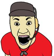 arm cap clothes dogtag hat headset open_mouth red scout soyjak team_fortress_2 tshirt variant:el_perro_rabioso video_game white_skin // 766x800 // 27.7KB