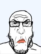 closed_mouth glasses oh_my_god_she_is_so_attractive punisher_face soyjak stubble variant:markiplier_soyjak // 1820x2425 // 337.4KB