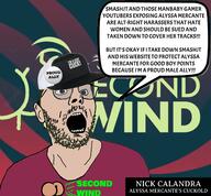 alyssa_mercante beta_male hair kotaku nick_calandra open_mouth second_wind soyjak stubble text video_game wordswordswords // 1606x1488 // 838.3KB