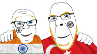 2soyjaks ashoka ashoka_chakra blond blue_eyes clothes flag:india flag:turkiye flag_shirt friendship hand happy india indian indo-aryan indo_tvrkaryan indo_tvrkaryan_gem no_more_brother_wars series:countryaryan_gem! smile subvariant:wholesome_feraljak tengrism trend:aryan tvrkaryan variant:cobson variant:feraljak white_skin // 1920x1080 // 447.8KB