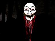artist:fleertson blood creepy glasses mustache no_eyes open_mouth stubble thick_eyebrows variant:flartson yellow_teeth // 628x472 // 97.9KB