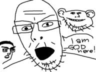 3soyjaks angry closed_mouth ear glasses hair mustache oekaki smile speech_bubble stubble variant:chudjak variant:cobson variant:impish_soyak_ears // 800x600 // 9.6KB