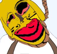 KYS_JANNYFAGGOTS ack bloodshot_eyes crying distorted hanging janny jartycuck kill_all_jannies overalls slopjak subvariant:chudjak_front subvariant:jartycuck suicide variant:chudjak yellow_skin // 640x599 // 247.5KB