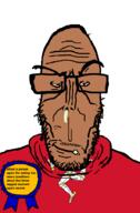 award booger brown_skin crying european flag flag:isle_of_man glasses glowie isle_of_man kill mucus mutt overlord red_eyes soyjak stubble subvariant:euromutt sweater triskelion truth_nuke variant:markiplier_soyjak // 591x900 // 44.2KB