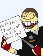 armenia black_shirt blood bloodied_teeth dave fingerless_gloves glove grey_shirt holding_knife holding_object joel_(user) meta:op_took_a_selfie_of_xerself obsessed_faggot transparent_background variant:soykio_kid yellow_skin // 989x1293 // 50.7KB