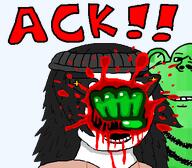 ack emerald_(namefag) fist glasses headband meta:gore meta:namefags meta:op_is_an_aryan_beast necklace red_text soytan_lovers_will_burn_in_hell soytan_will_never_be_a_gem teeth variant:impish_soyak_ears variant:soytan // 436x382 // 34.5KB