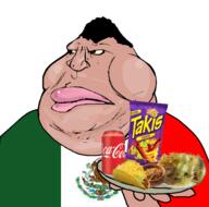 beans bug closed_mouth coca_cola flag flag:mexico hand mealworms mexico plate satoko_houjou(namefag) soyjak taco takis variant:meximutt variant:platejak // 1366x1350 // 852.2KB