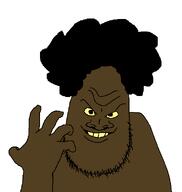 afro big_nose brown brown_skin evil eyes full_head hand mouth nigger nose open_eyes open_mouth shirtless smile stubble syndrome_(the_incredibles) teeth teeth_showing the_incredibles variant:syndromejak yellow_eyes yellow_teeth // 557x588 // 11.7KB