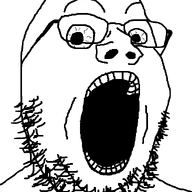 animated crazed glasses open_mouth scared shaking soyjak stubble variant:gapejak // 580x773 // 46.3KB