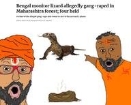 2022 april april_13 beard brown_skin glasses india indian lizard monitor_lizard mumbai pajeet pointing poop soyjak swastika text variant:two_pointing_soyjaks // 1024x822 // 89.4KB