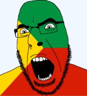 flag flag:zabaykalsky_krai full_head glasses hair krai looking_to_the_right open_mouth russia soyjak stubble teeth text transparent transparent_background variant:cobson zabaykalsky_krai // 721x789 // 25.5KB