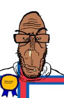 angry award beard brown_skin countrywar crying european faroe_islands flag flag:faroe_islands furry glasses implied_tfd mutt red_eyes soyjak subvariant:euromutt sweater variant:markiplier_soyjak // 591x900 // 25.3KB