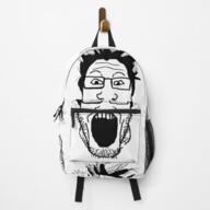 backpack glasses hair merchandise open_mouth redbubble soyjak stubble variant:markiplier_soyjak // 600x600 // 182.9KB