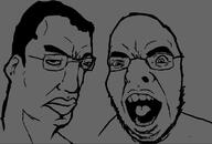 2soyjaks angry closed_mouth glasses hair open_mouth redraw soyjak stubble variant:chudjak variant:cobson // 786x532 // 62.3KB