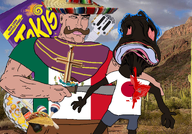 black_skin blood bloodshot_eyes blue_hair buff christian_cross chud coca_cola distorted flag:mexico guitar holding_object japan japanese_flag kill machete maracas meximutt muscles subvariant:perceptive_chud taco tacos takis template template:butcher tranny transparent_background variant:bernd variant:chudjak