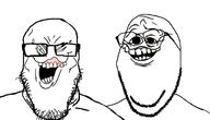 2soyjaks glasses hellbenders newgrounds oneyng oneyplays open_mouth psychicpebbles soyjak stubble subvariant:wholesome_soyjak variant:gapejak variant:markiplier_soyjak // 1477x843 // 249.4KB
