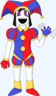 clothes clown female glasses glove hair hand jester pomni soyjak the_amazing_digital_circus variant:soytan wave // 1292x2212 // 78.7KB