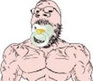 baby babyjak beard binky buff caca glasses jpeg low_quality muscles muscular_male mustache small_eyes soyjak subvariant:muscular_chud variant:chudjak variant:gapejak // 1059x927 // 69.7KB