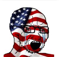 bloodshot_eyes country crying flag glasses open_mouth soyjak stubble united_states variant:soyak // 1080x1042 // 769.1KB