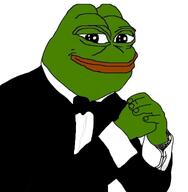 amphibian arm background clothes frog hand meta:not_oc nas:pepe pepe_the_frog smile smug suit // 1000x1024 // 58.2KB