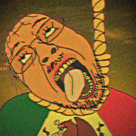 animated brown_skin clothes country crying flag glasses hair hanging mexico mustache open_mouth rope soyjak stubble suicide tongue variant:bernd // 600x600 // 18.2MB