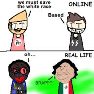 a10_eyes angry aryan autism brap crying dark_hair discord english_text flag:mexico glasses i_trans_heart jartycuck mexican_flag mexico mouth_closed nazism online real_life red_eyes schutzstaffel soyjak subvariant:jartycuck text tranny_artstyle variant:chudjak variant:meximutt // 900x900 // 116.4KB